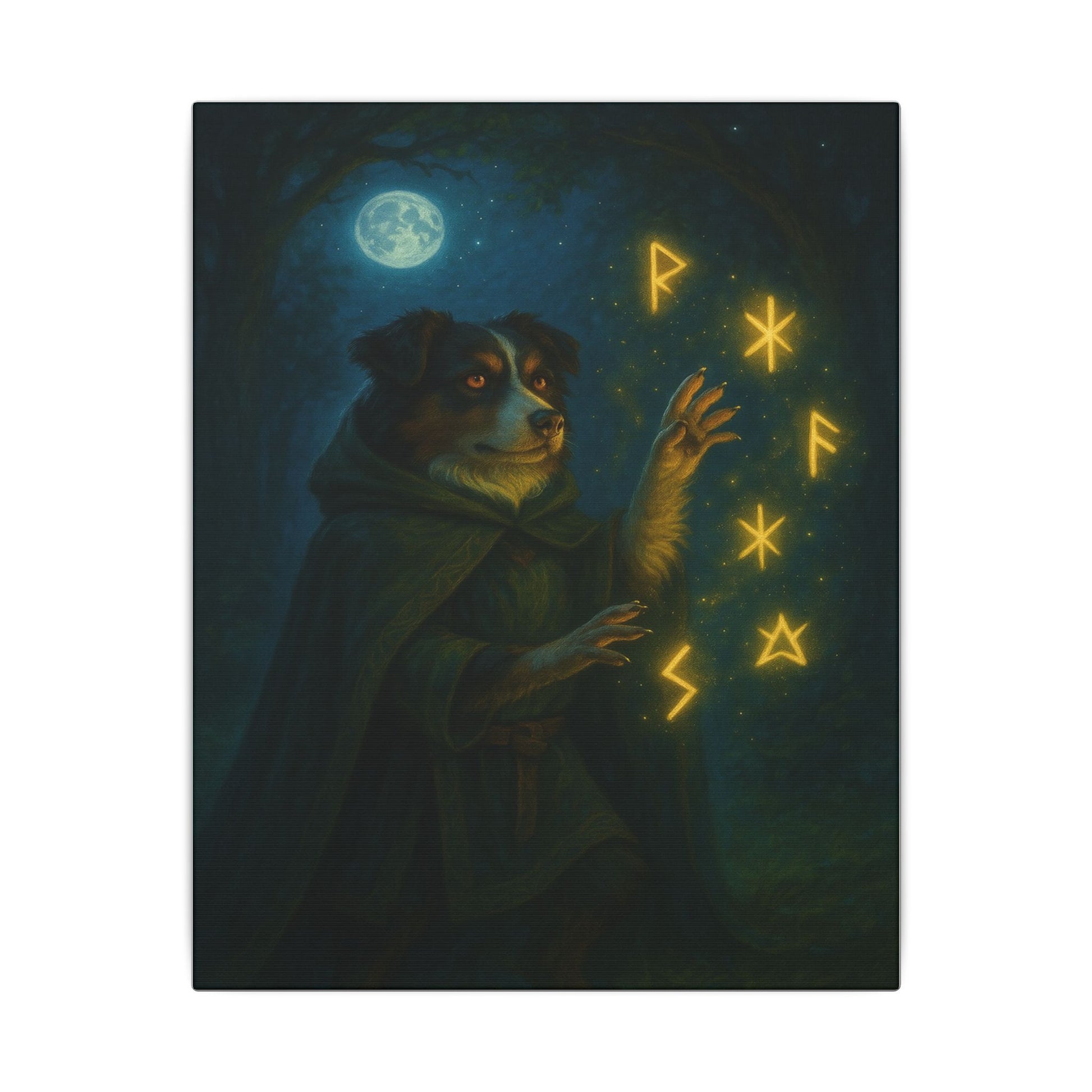 Lunar Rune Keeper-Fantasy Dog Portraits - Fantasy Dog Portraits