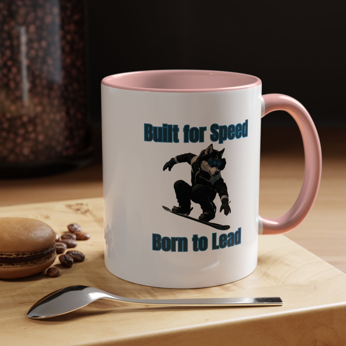 Mug - Dog on Snowboard Coffee Mug (11, 15oz) - Fantasy Dog Portraits