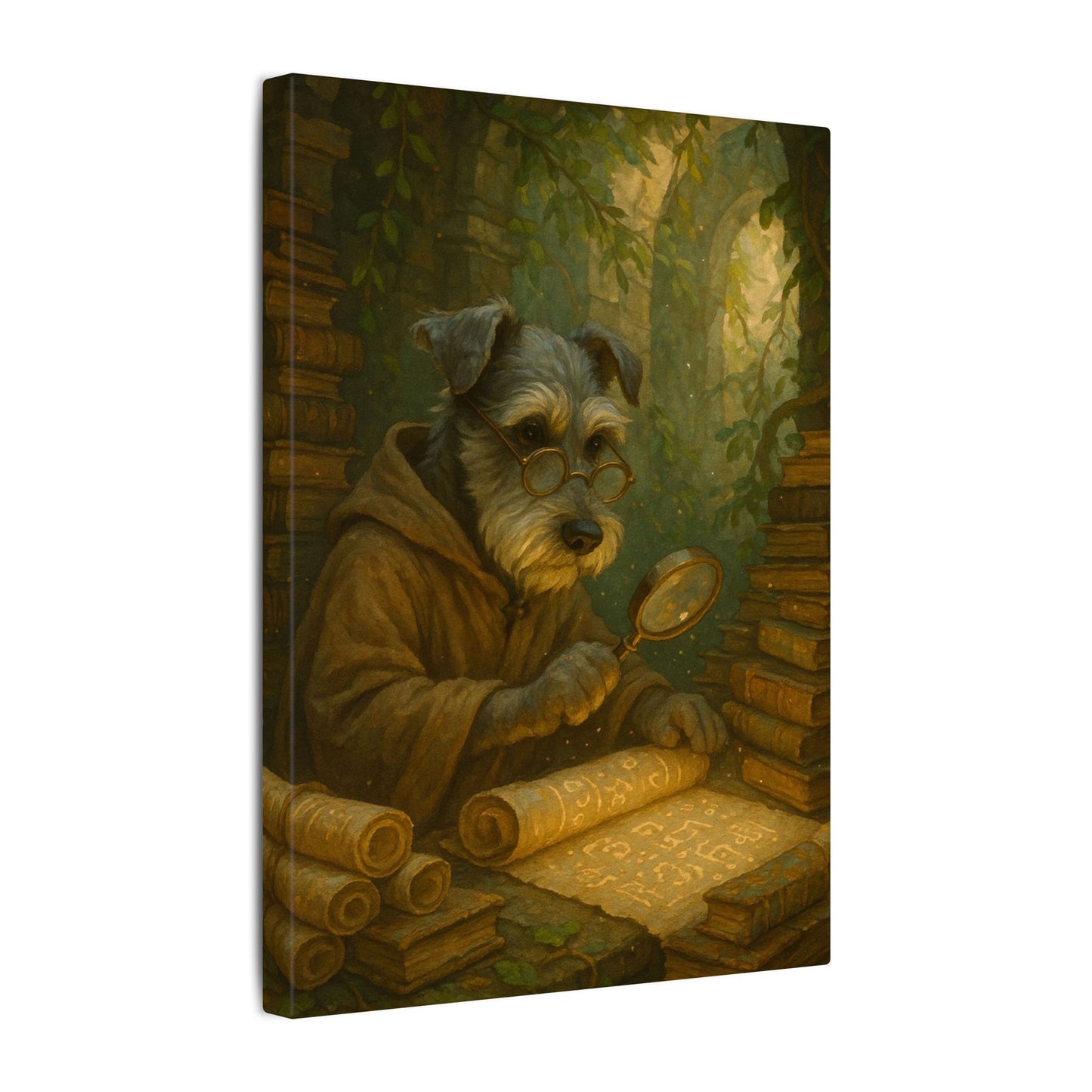 Scholar Pup's Discovery-Fantasy Dog Portraits - Fantasy Dog Portraits