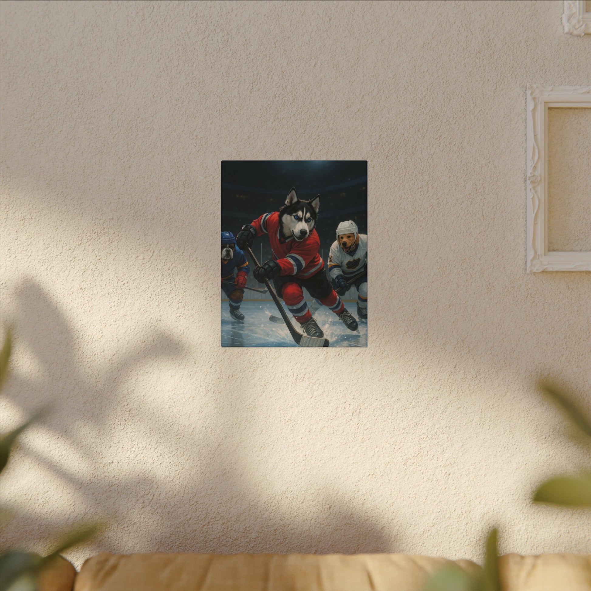 Canvas Print - Dogs Playing Hockey - Fantasy Dog Portraits