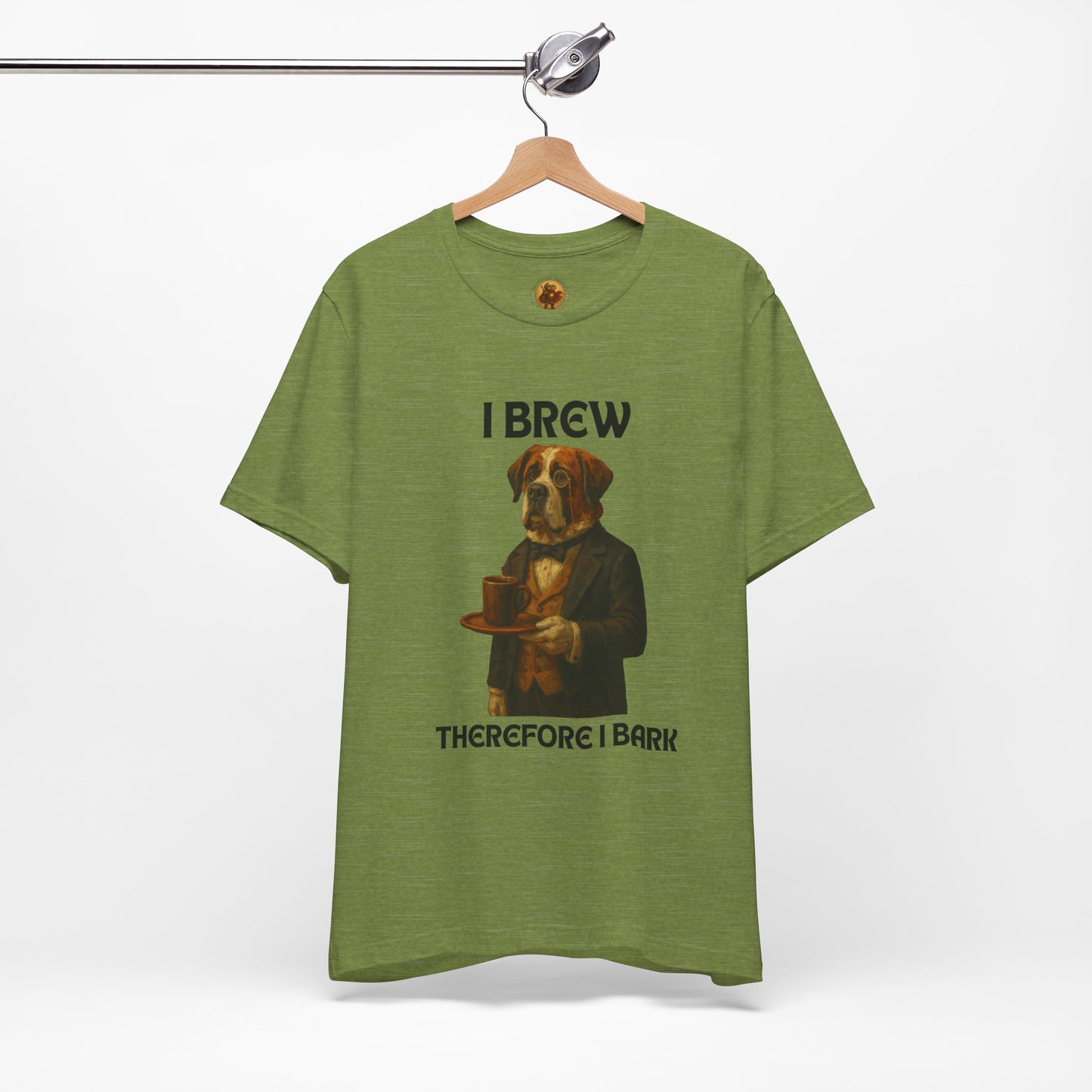 Unisex Funny Dog Lover Tee - I Brew Therefore I Bark, Gift for Pet Owners, Unisex Jersey Shirt, Casual Wear, Dog Themed Apparel, Birthday Present