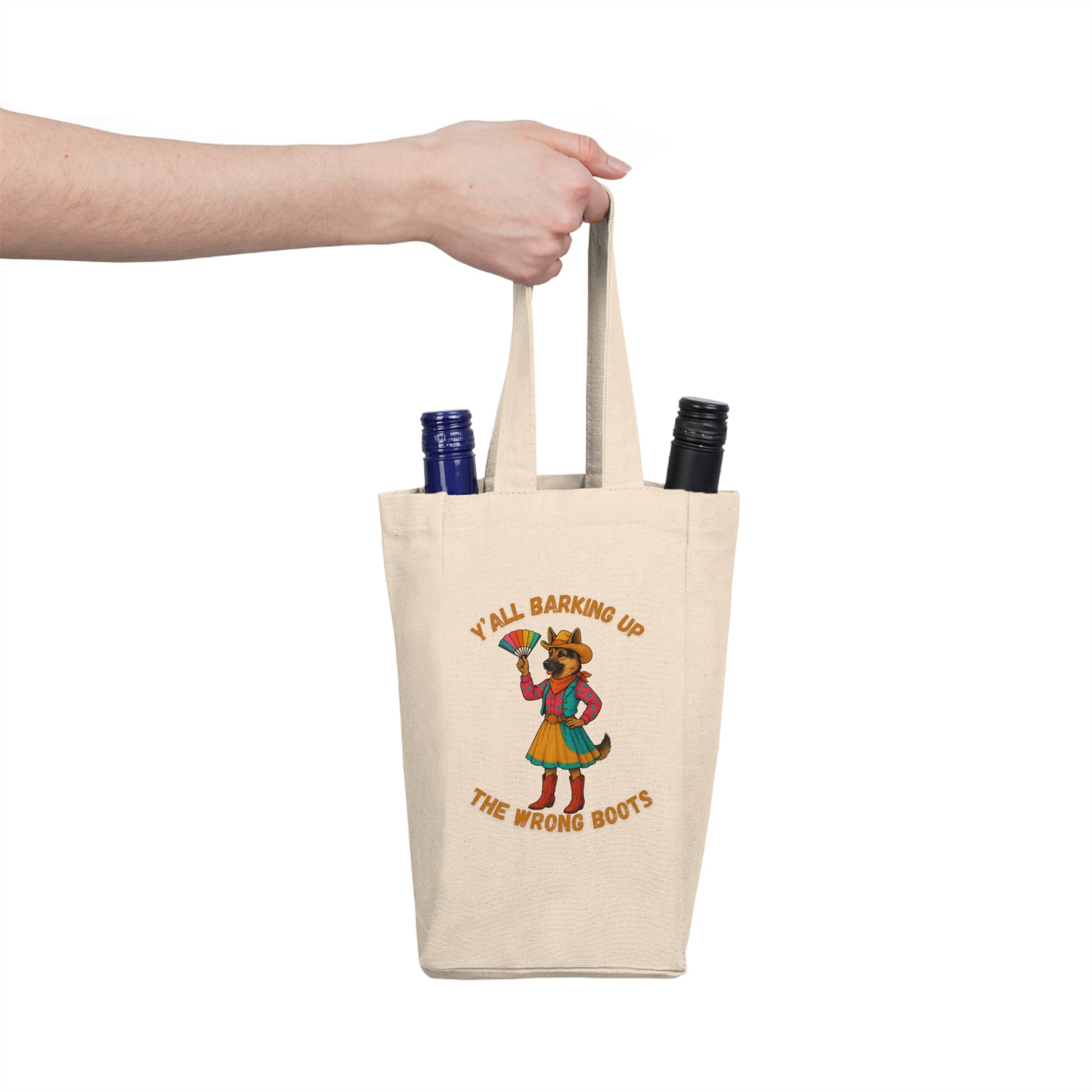 Double Wine Tote Bag: Fun Gift for Wine Lovers, Perfect for Parties, Celebrations, Hostess Gifts, and Outdoor Events - Fantasy Dog Portraits