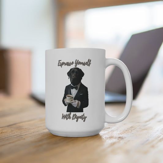 Elegant Dog Mug - 15oz Animal Lover Gift, Funny Coffee Cup for Pet Owners, Unique Home Decor, Perfect for Birthdays & Dog Lovers