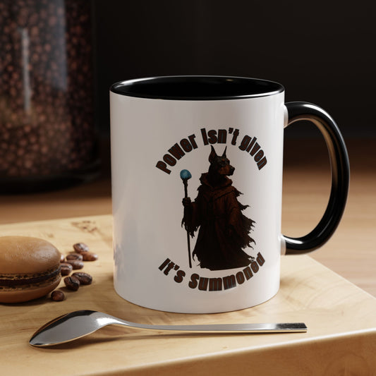 Mug - Wizard Dog with Power Stick Design - 11, 15oz - Fantasy Dog Portraits