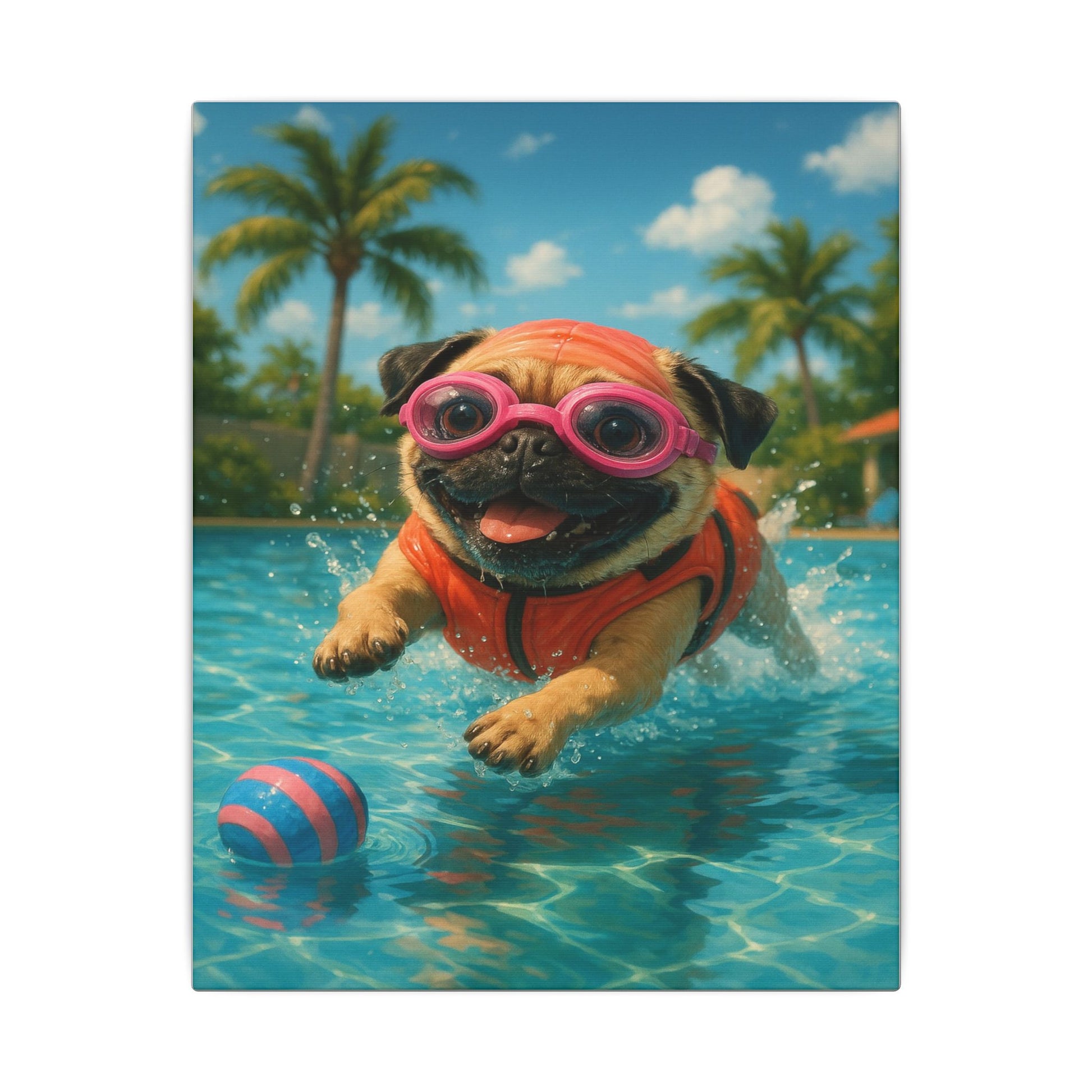 Summer Pool Party-Fantasy Dog Portraits - Fantasy Dog Portraits
