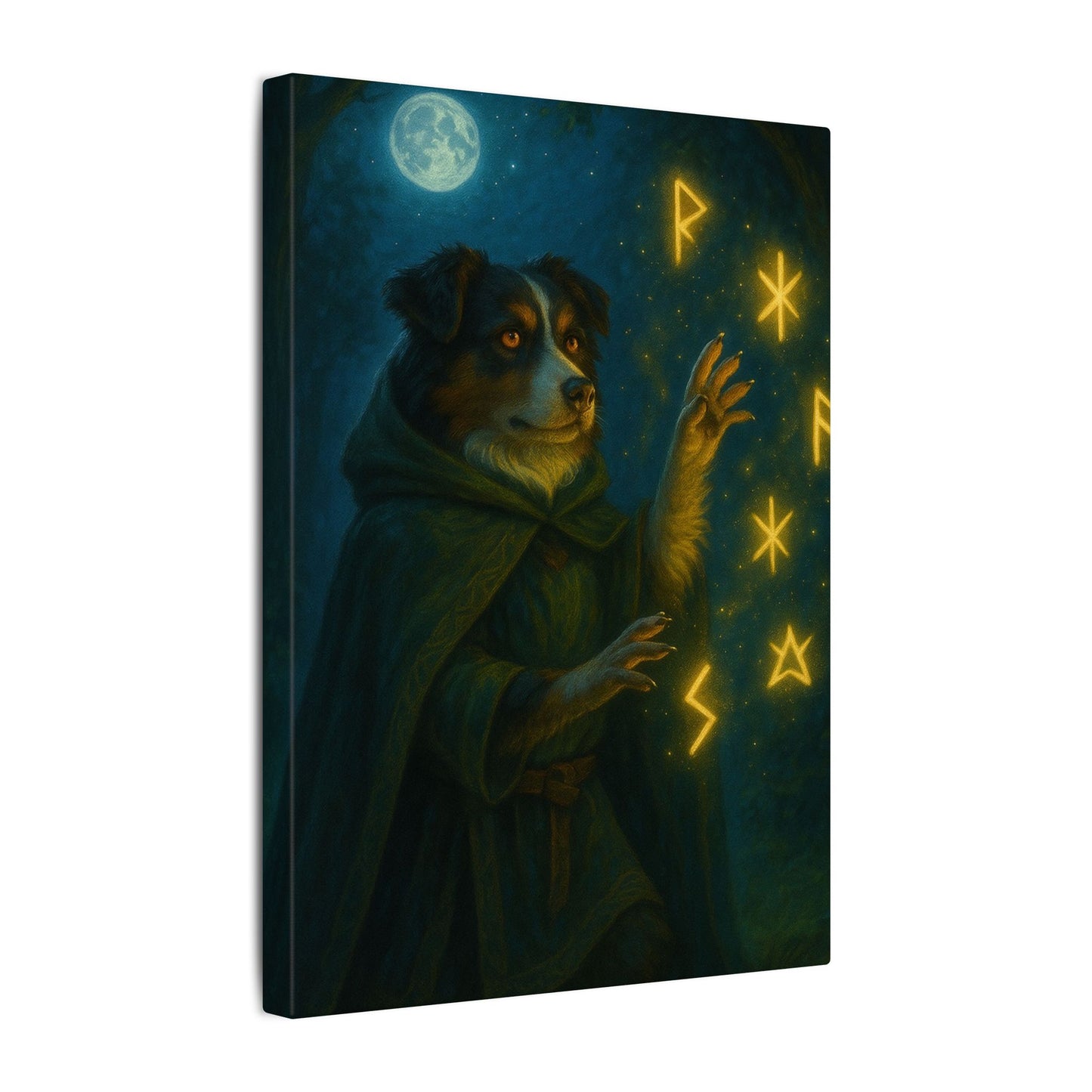 Lunar Rune Keeper-Fantasy Dog Portraits - Fantasy Dog Portraits