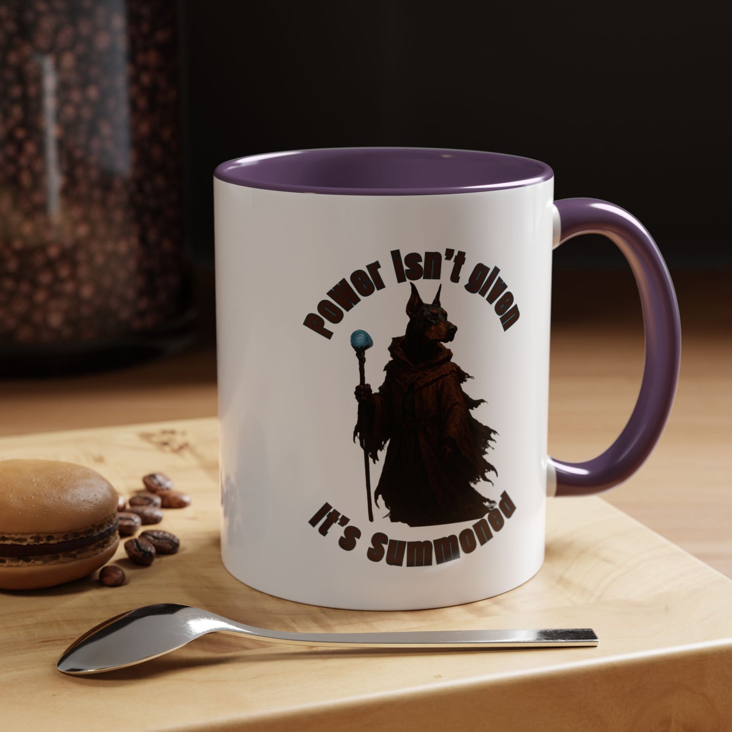 Mug - Wizard Dog with Power Stick Design - 11, 15oz - Fantasy Dog Portraits