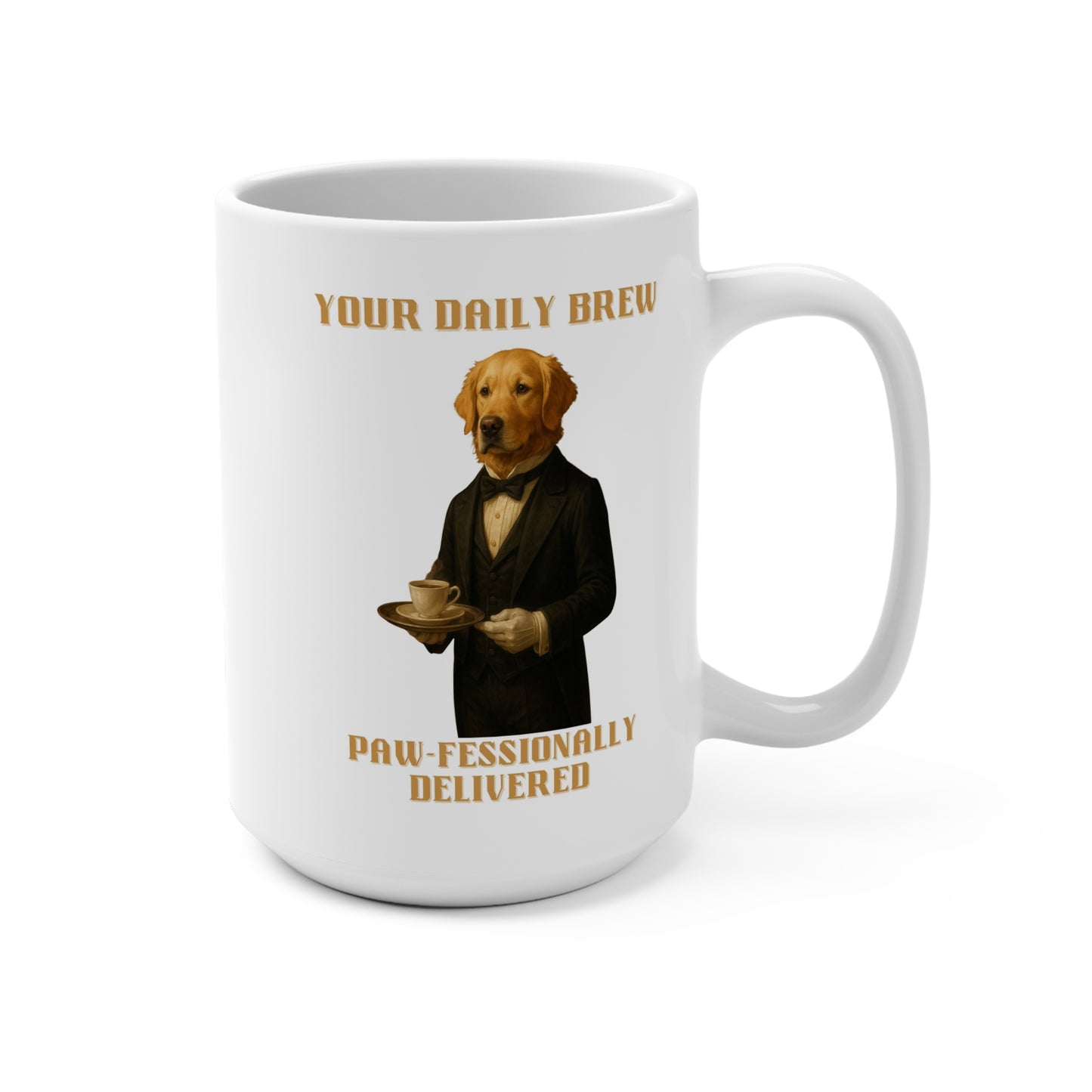 Paw-fessional Brew Mug - Funny Dog Design, Pet Lover Gift, Coffee Cup, 15oz Ceramic Mug, Gift for Dog Owners