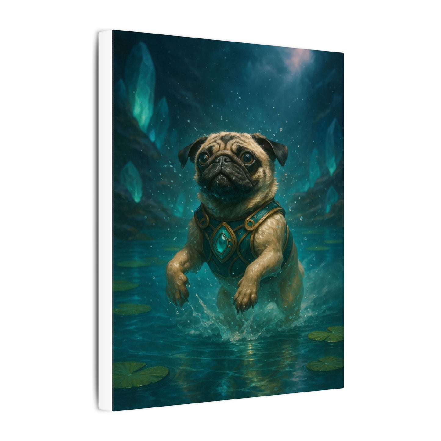 Aquatic Pug Guardian-Fantasy Dog Portraits - Fantasy Dog Portraits