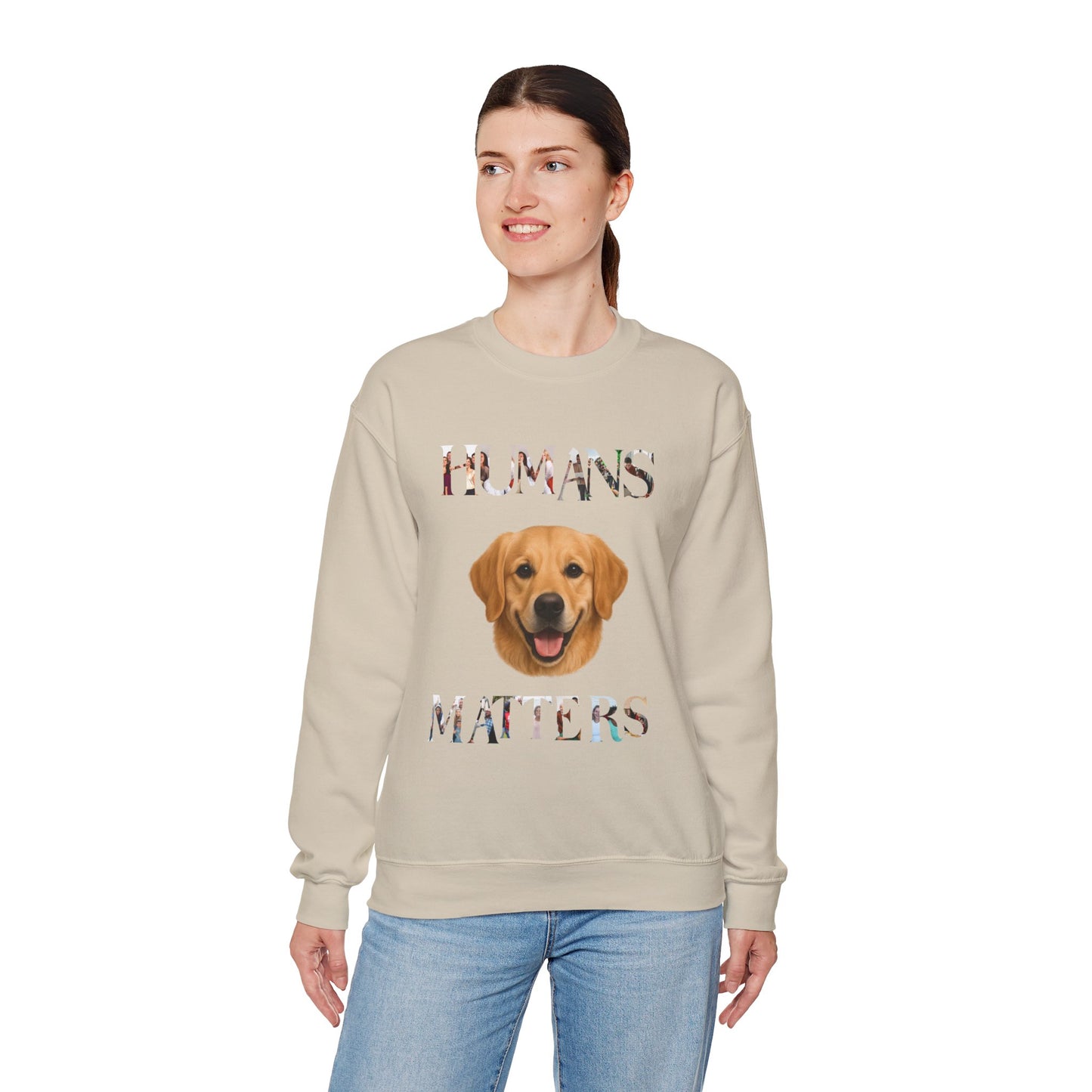 Humans Matter Dog Sweatshirt | Unisex Crewneck | Animal Lovers Gift | Pet Appreciation | Casual Wear | Perfect for Holidays
