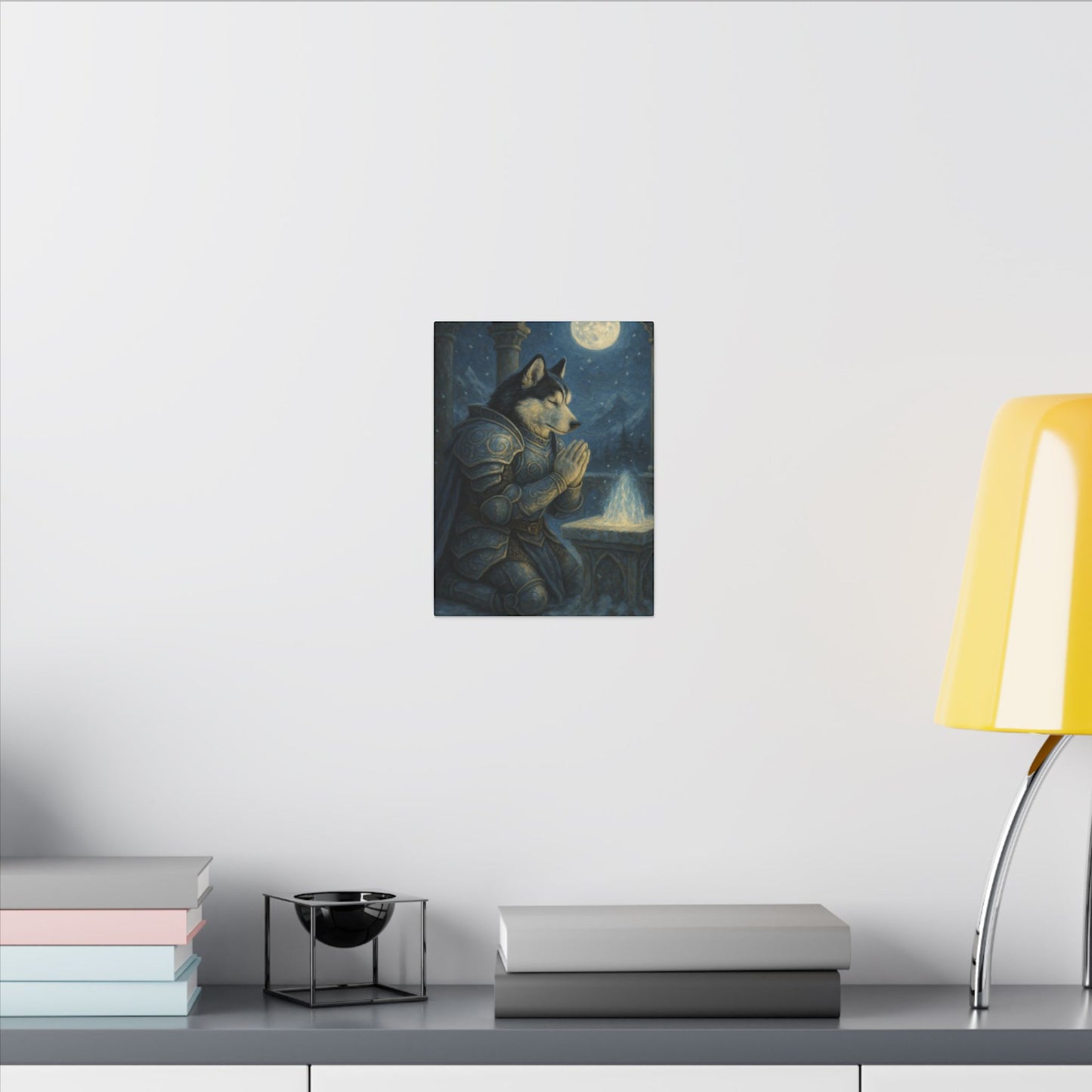 Moonlit Warrior's Meditation-Fantasy Dog Portraits - Fantasy Dog Portraits