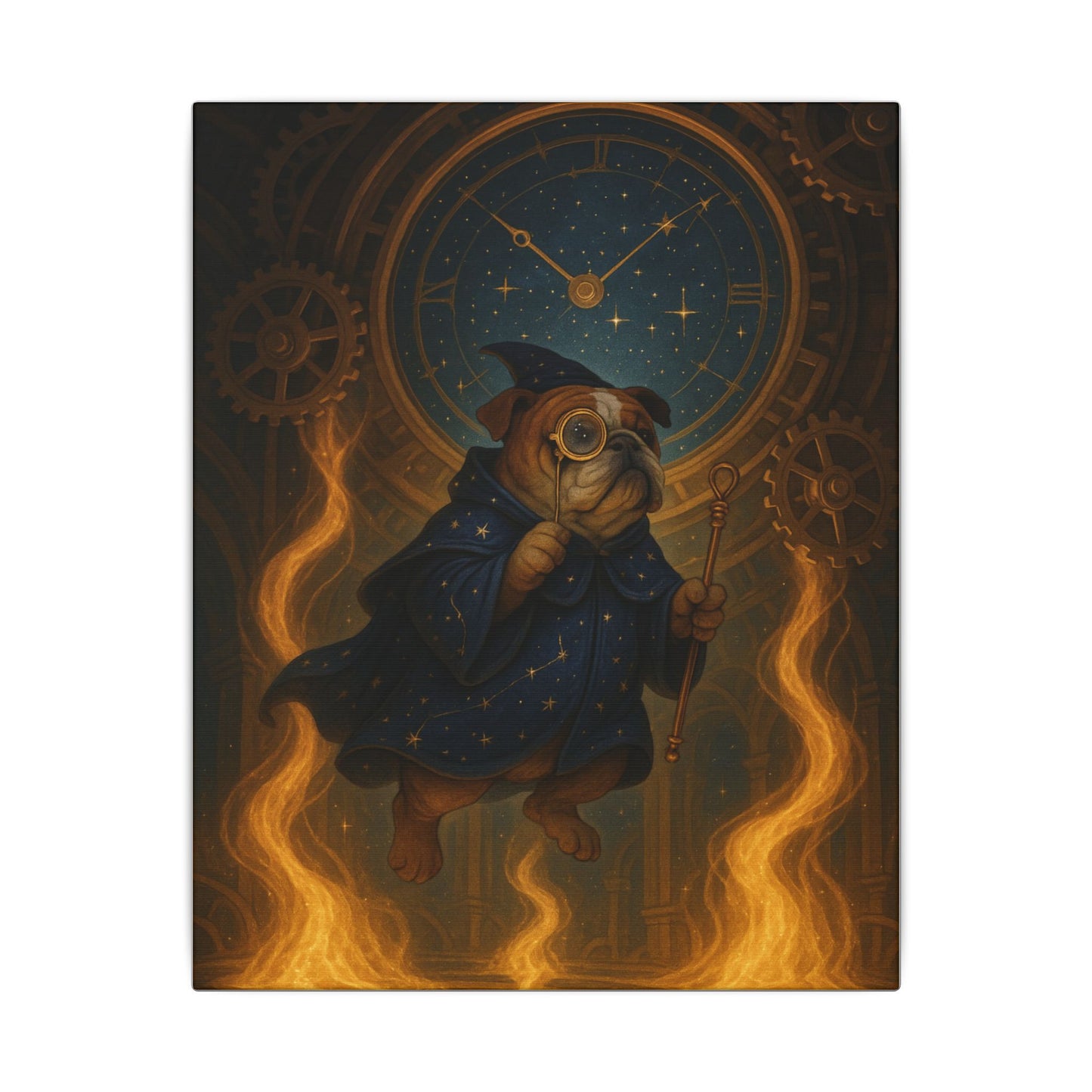Arcane Pug of the Celestial Clockwork-Fantasy Dog Portraits - Fantasy Dog Portraits