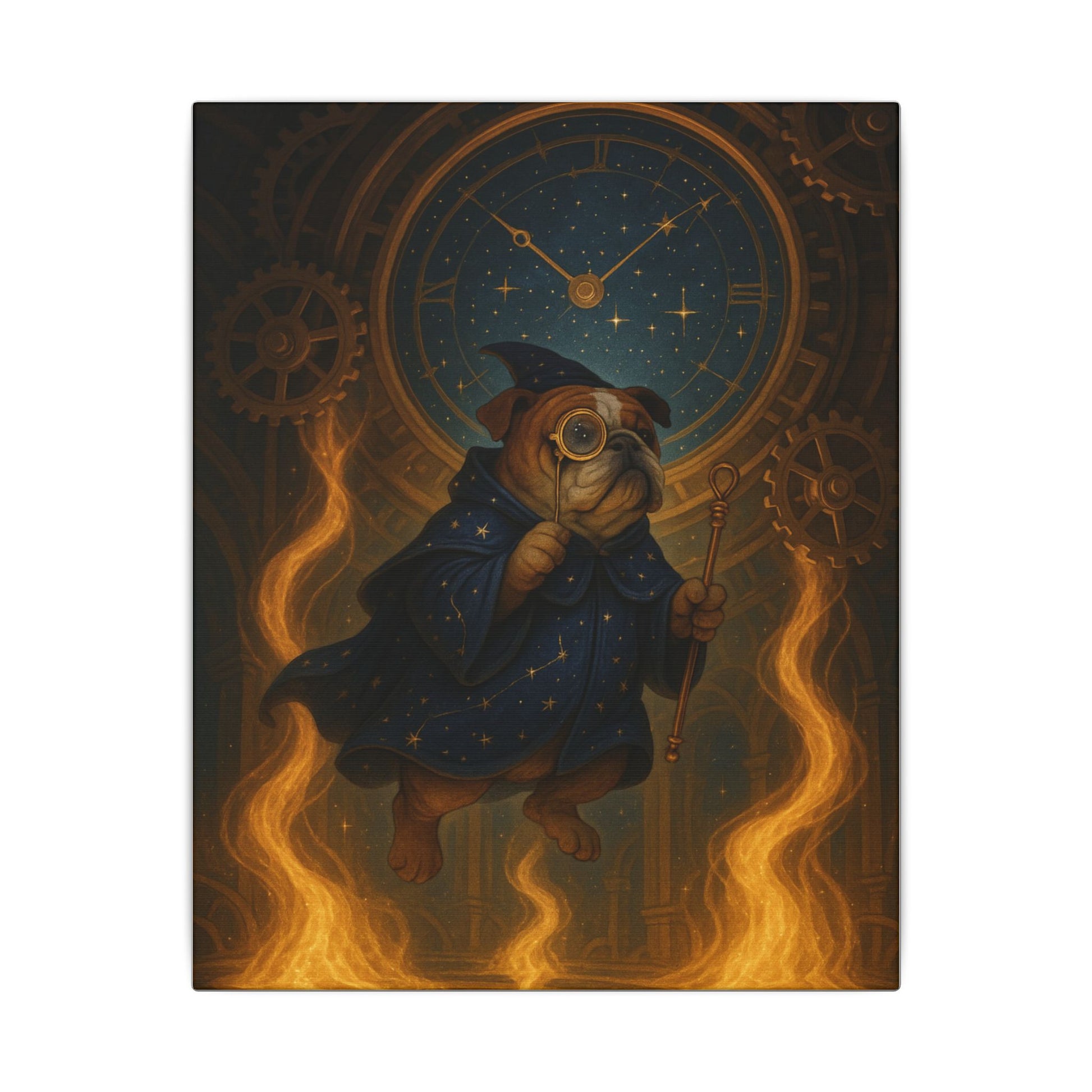 Arcane Pug of the Celestial Clockwork-Fantasy Dog Portraits - Fantasy Dog Portraits