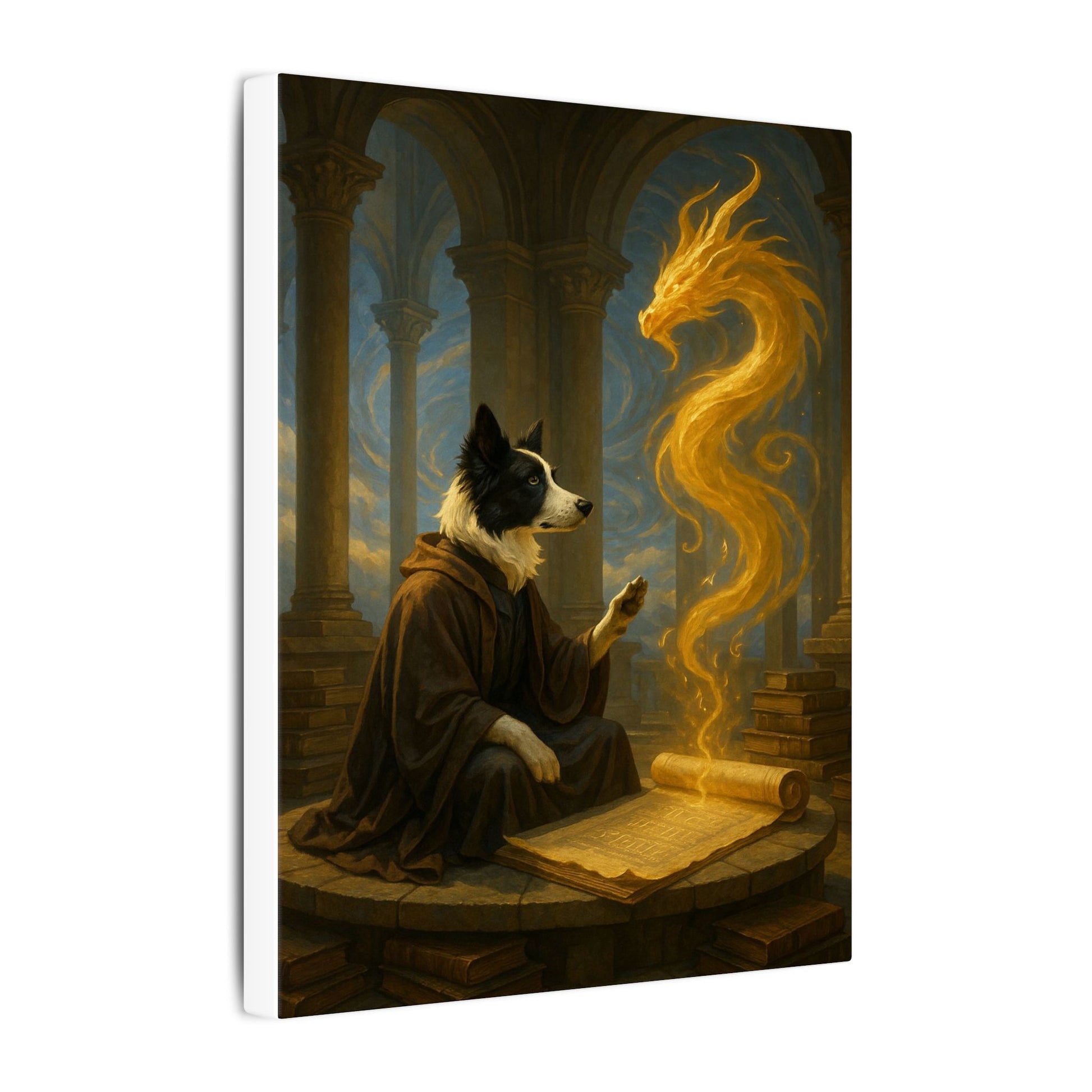Wisdom of the Golden Dragon-Fantasy Dog Portraits - Fantasy Dog Portraits