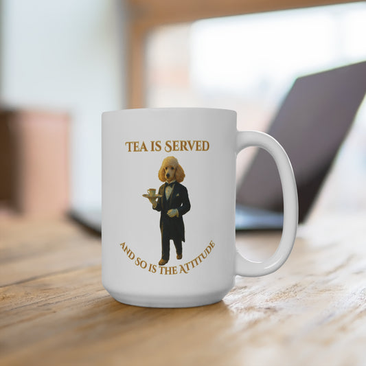 Elegant Dog Themed Mug, Funny Tea Lover Gift, Unique Home Decor, Pet Lover Present, Quirky Kitchenware, Birthday Gift