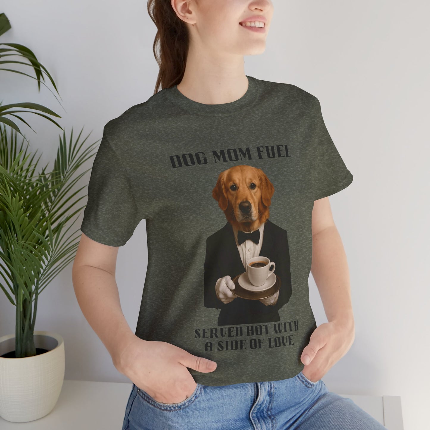 Unisex Funny Dog Mom Tee - Dog Mom Fuel Unisex Jersey Short Sleeve Shirt, Gift for Dog Lovers, Pet Owner Apparel, Birthday Present, Casual Wear