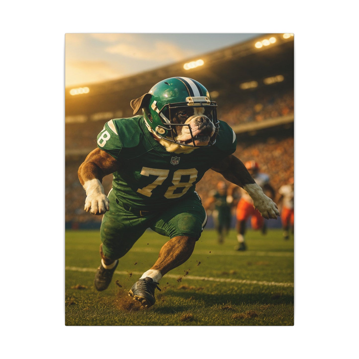 Touchdown Bulldog-Fantasy Dog Portraits - Fantasy Dog Portraits